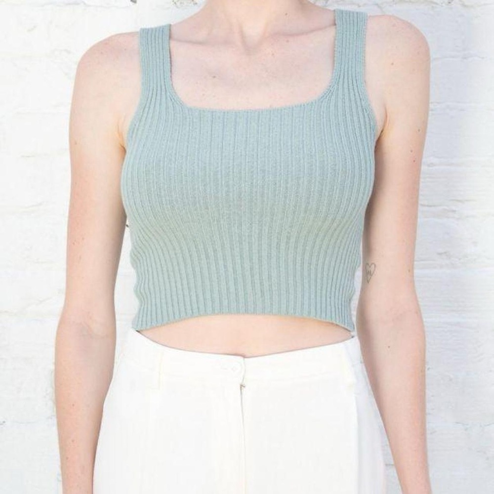 Brandy Melville Sage Green Rina Knit Tank Top